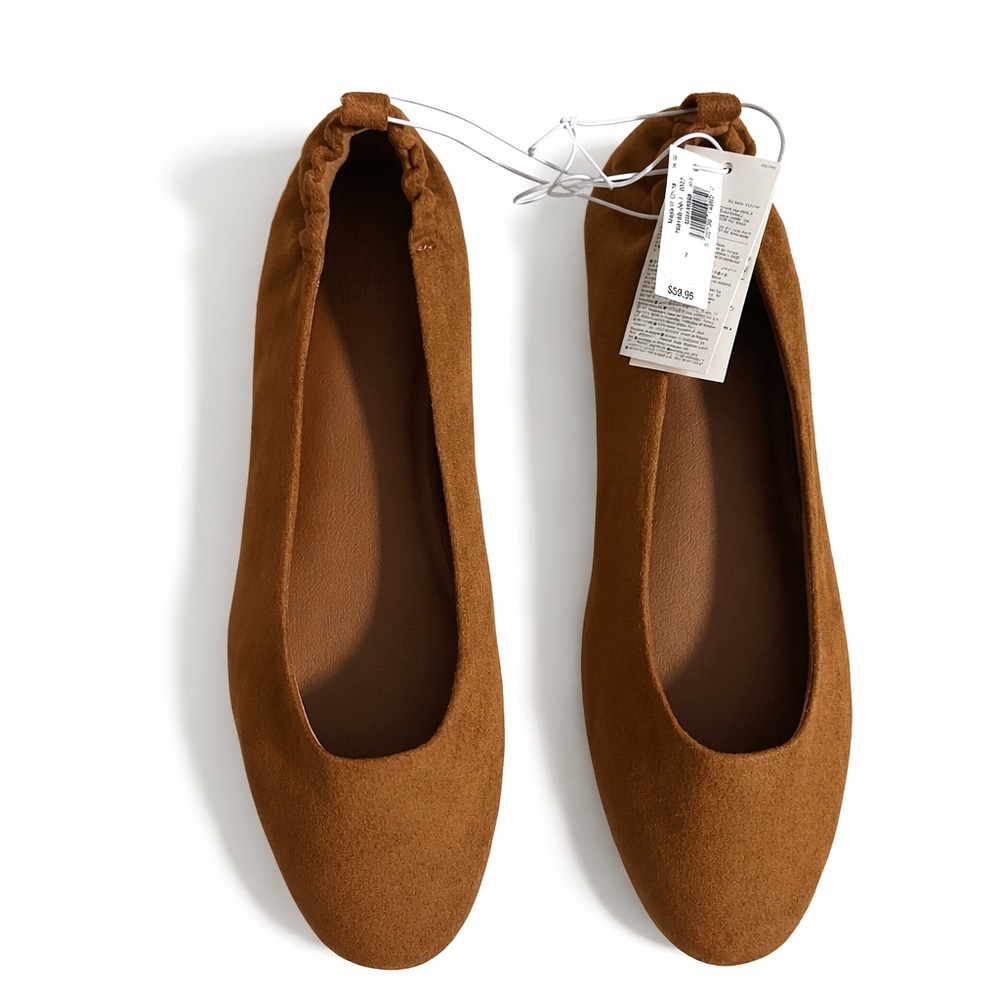 GAP Brown Suede Round-Toe Ballet Flats